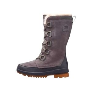 Sorel Women's Gray Lace-Up Winter Boots with Brown Sole